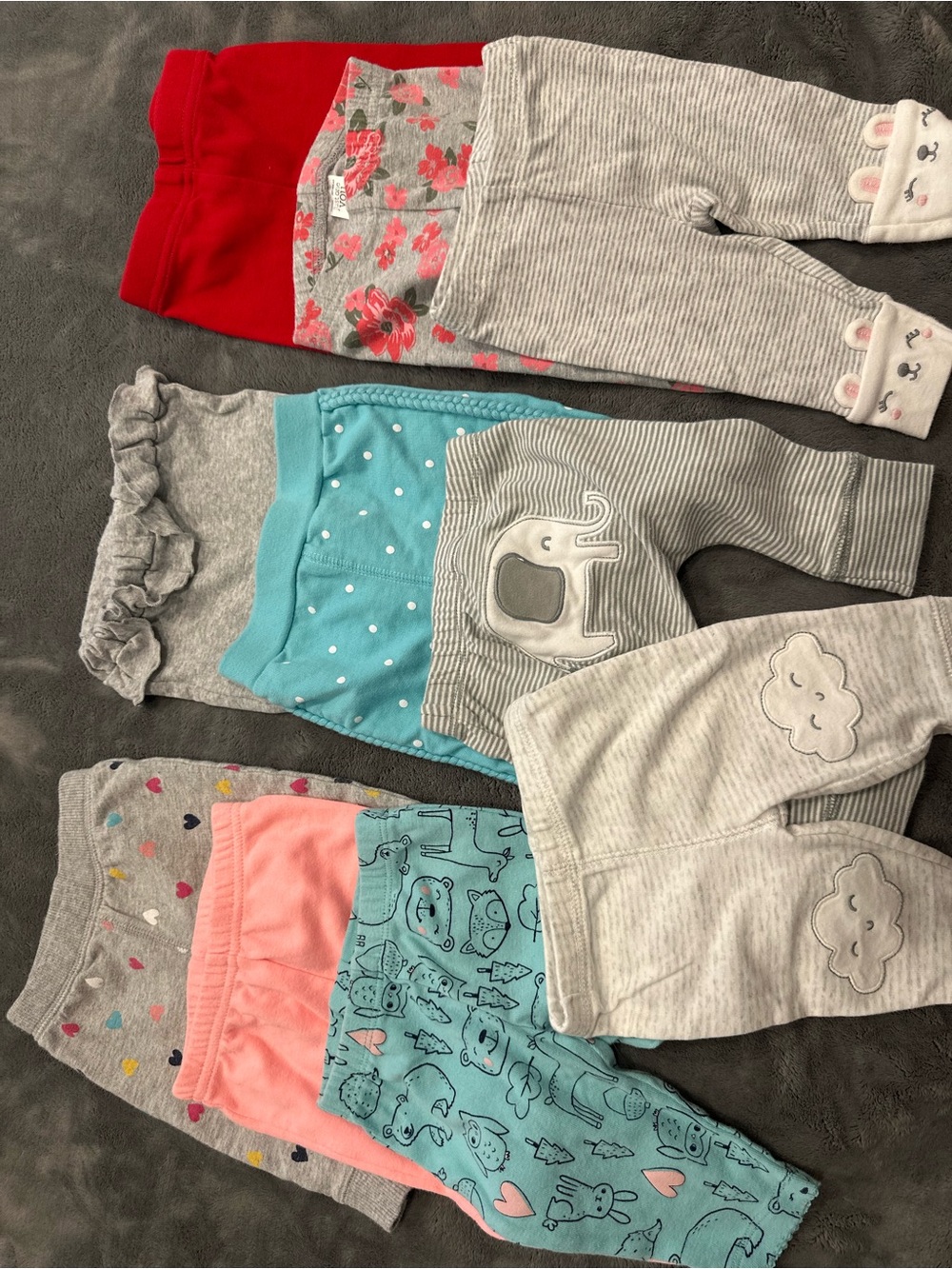 Carter's Mixed Lounge Leggings in Red, Gray, Pink, Aqua